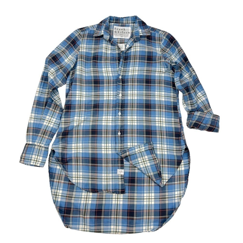 Frank & Eileen Grayson Button Down Plaid Tunic Size XS